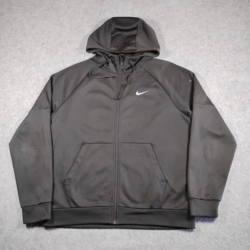 Nike Therma-FIT Hoodie Mens Large Black Full Zip Athletic Training Jacket
